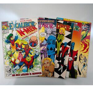 Lot of 5 Excalibur Comic Book 45 46 47 48 49 1991 1992 Marvel Run N-Men 90s